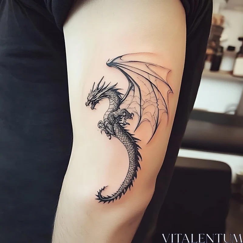 AI ART Dragon Tattoo on Arm: Fantasy Ink