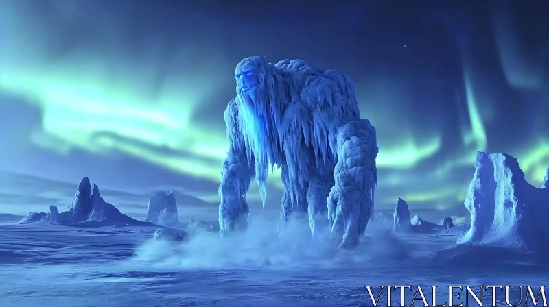 AI ART Frozen Giant in the Arctic Night