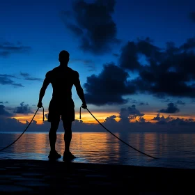 Man Silhouette at Sunset