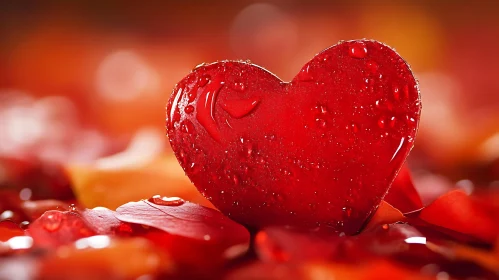 Water Droplet Heart on Roses