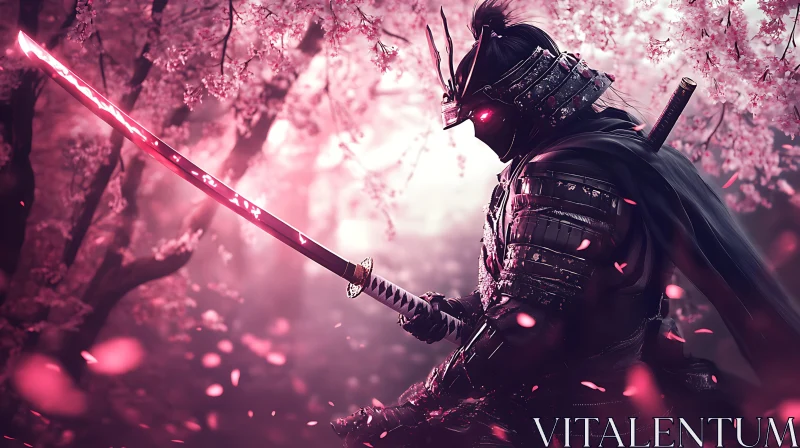 AI ART Warrior in Pink: A Samurai's Tale