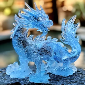 Translucent Dragon Figurine on Stone