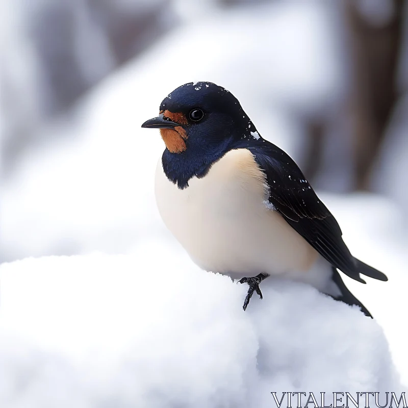 Winter Swallow Portrait AI Image