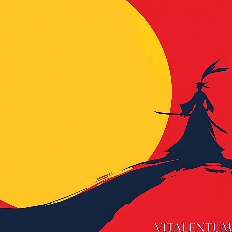 AI ART Warrior Silhouette Art