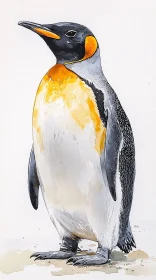 Penguin Art in Watercolor