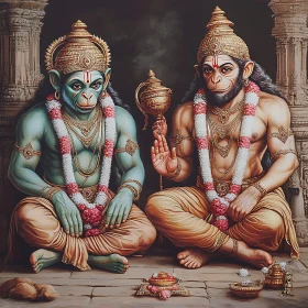 Divine Duo: Hanuman in Art