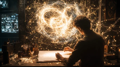 Man Drawing Light: Science and Art