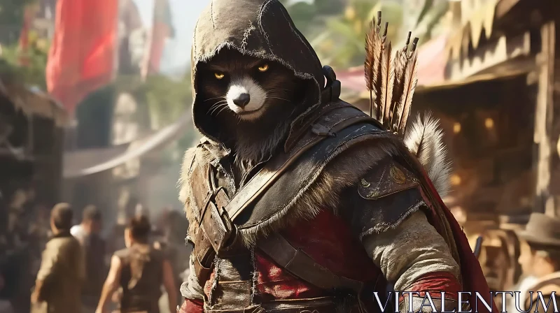 Armored Raccoon Vigilante AI Image