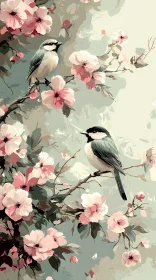 Birds Among Cherry Blossoms