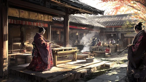 Traditional Asian Life Painting