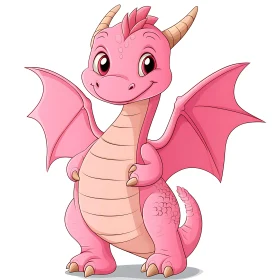 Charming Pink Dragon Character Design