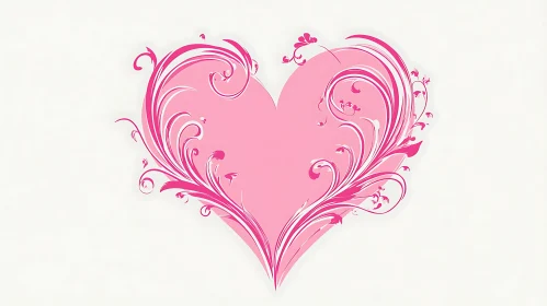 Floral Heart Ornament in Pink Hue