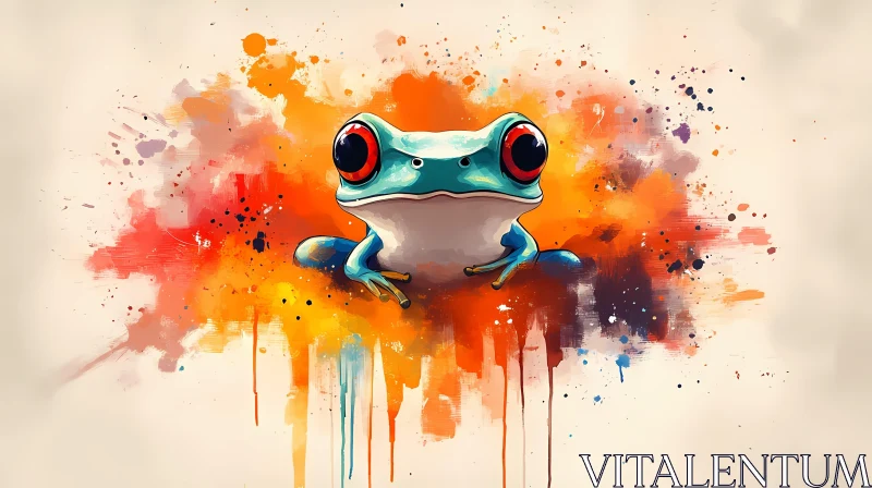 AI ART Vivid Artistic Frog Illustration