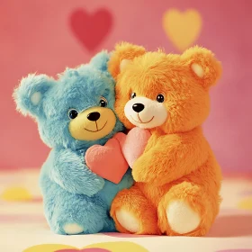 Teddy Bears Hugging Heart