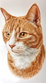 Lifelike Ginger Cat with Golden Eyes