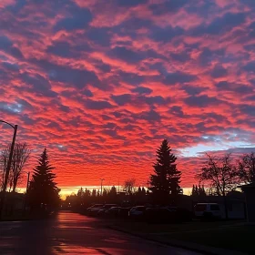 Crimson Sky at Dusk