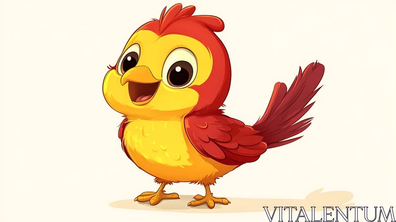 Cute Bird Cartoon Character AI Image