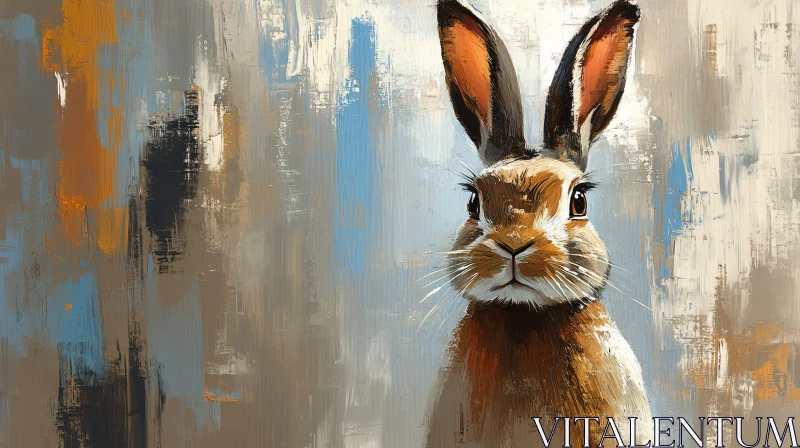 AI ART Artistically Expressed Rabbit with Textured Background