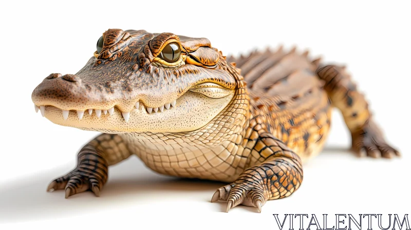 Alligator on White Background AI Image