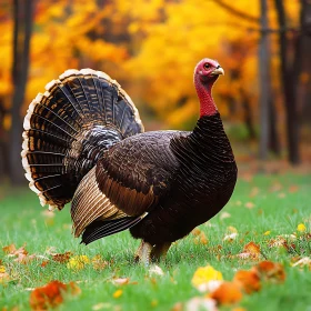 Wild Turkey Portrait in Fall