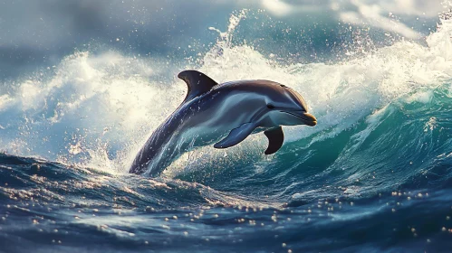 Graceful Dolphin in Sunlit Sea