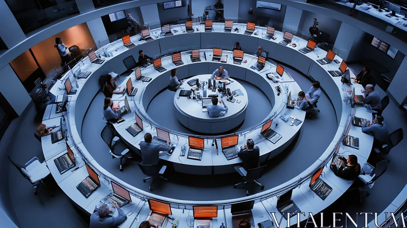 Circular Workstation Control Center AI Image