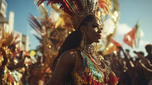 Feathered Beauty at Carnival Parade