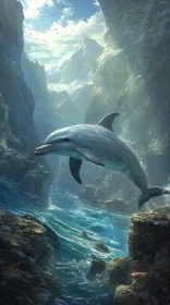 Dolphin Leaping Amidst Cliffs