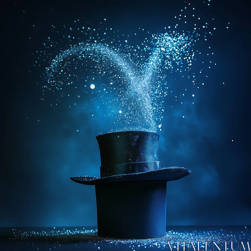 Mystic Hat with Glittering Particles AI Image