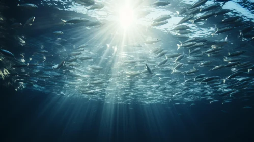 Captivating School of Fish in Sunlit Waters