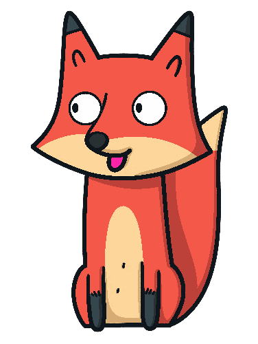 Cheerful Red Fox Cartoon for Merchandise Design