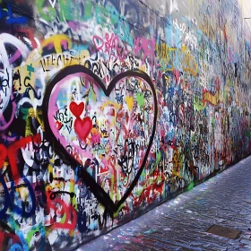 Urban Heart Graffiti Wall