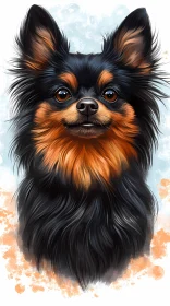 Fluffy Dog Painting Portrait