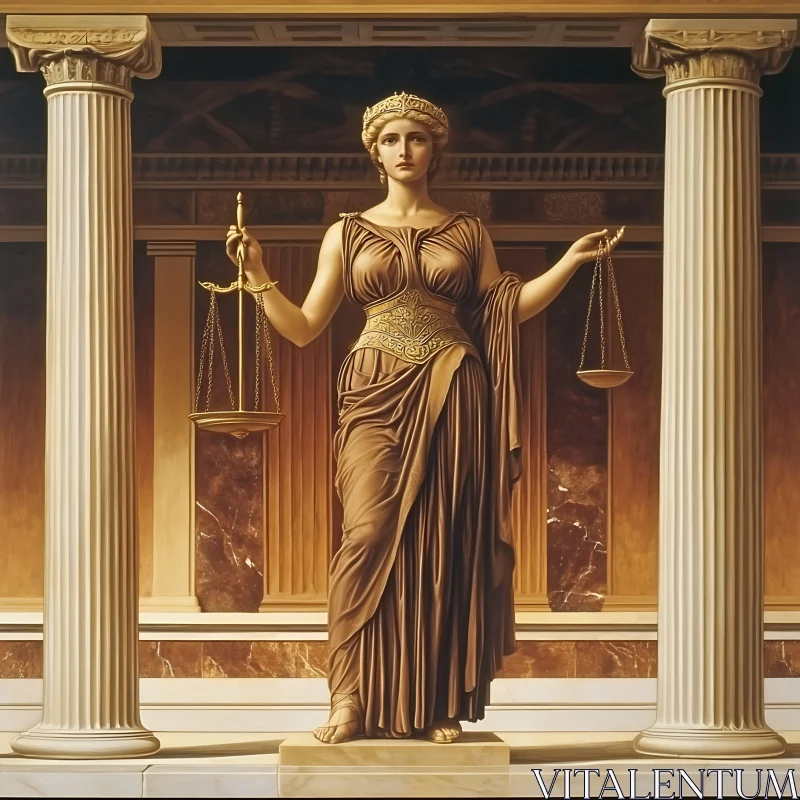 AI ART Scales of Justice: A Classical Depiction