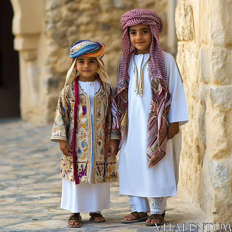 AI ART Young Boys in Traditional Dress