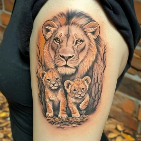 Lion and Cubs Ink