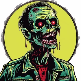 Humorous Digital Illustration of a Zombie