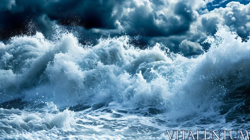 Power of the Sea: A Captivating Image of a Stormy Sea AI Image