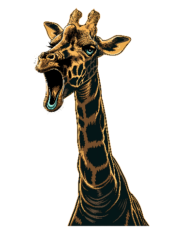 POD Design Striking Giraffe Design for T-Shirt Printing