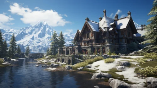 The Elder Quest: A Snow-Encased Old House in 3D