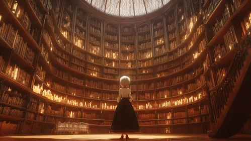 Endless Shelves in a Majestic Library