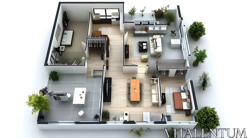 Contemporary Home Interior Layout AI Image