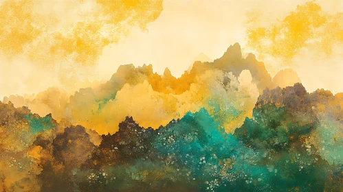 Abstract Mountain Painting