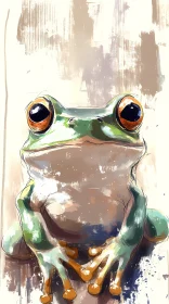 Expressive Frog Portrait Art