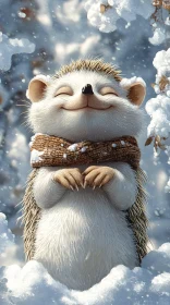 Smiling Hedgehog in Winter