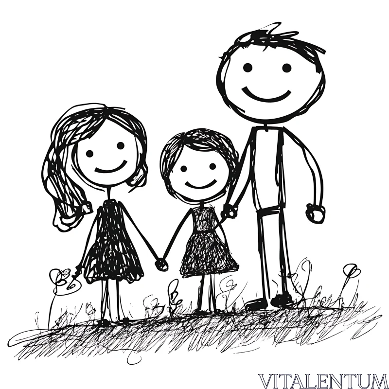 Simple Family Doodle AI Image