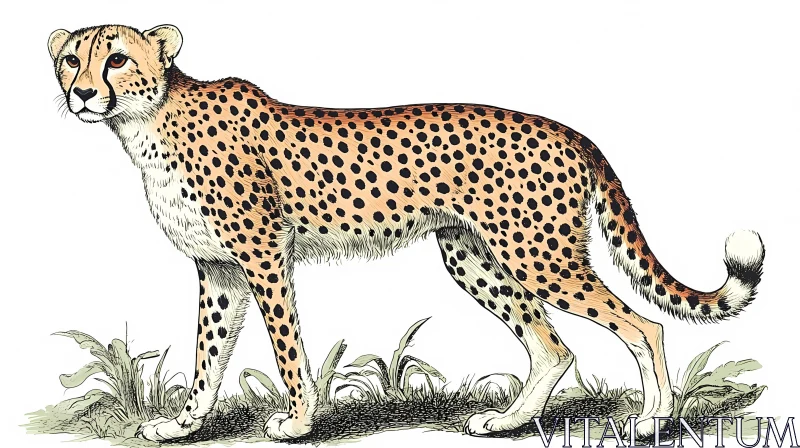 Wildlife Art: Graceful Cheetah Design AI Image