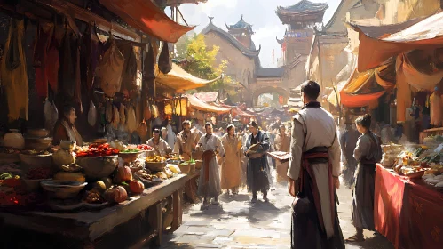 Bustling City Marketplace