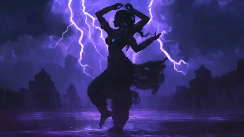 Silhouette Dance in Storm