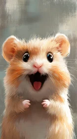 Cute Furry Hamster Portrait